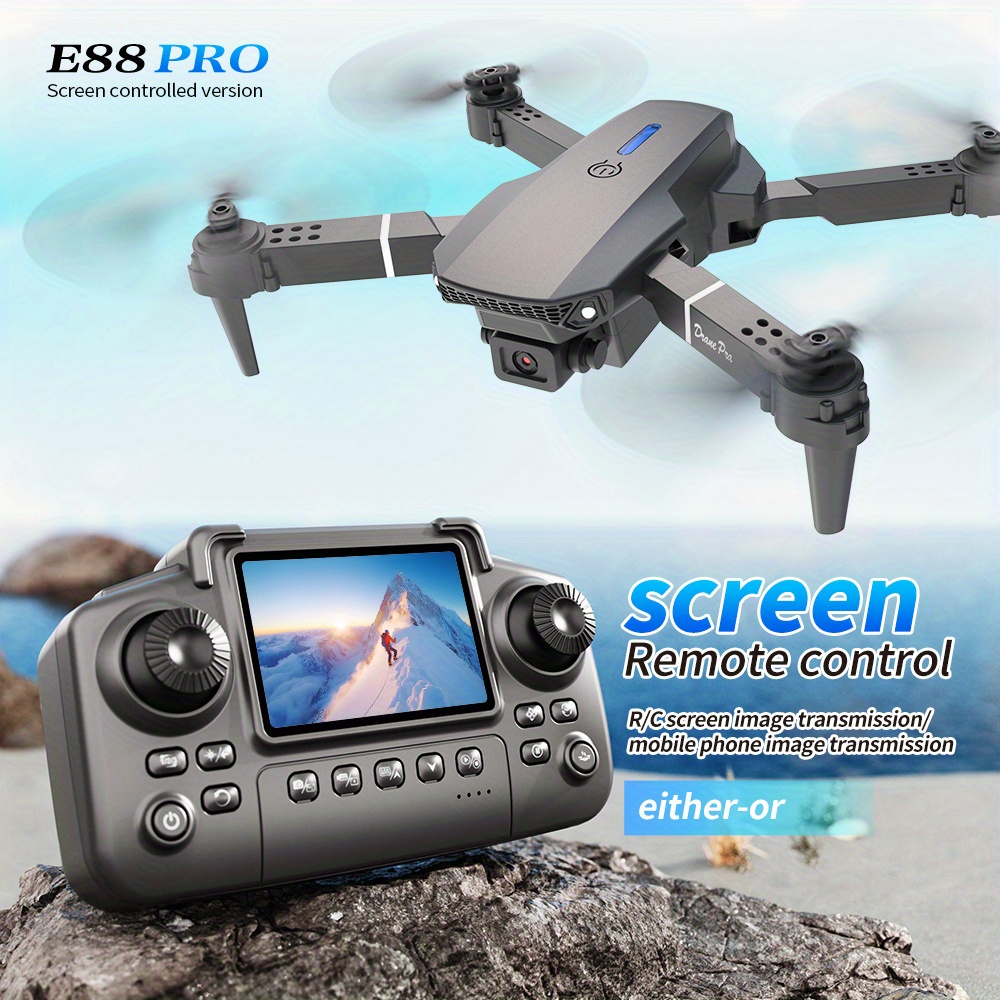 طائرة بدون طيار E88 مع شاشة تح - مراجعة Drone E88 Rc Quadcopter وسعره